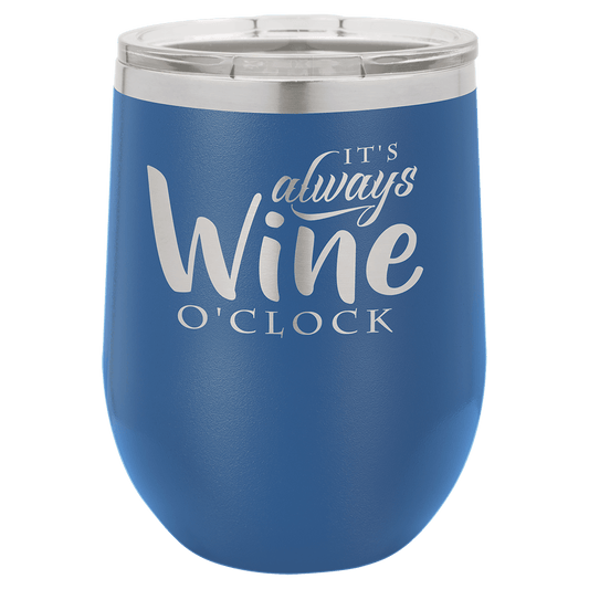 Custom Engraved Polar Camel 12 oz. Stemless Wine Tumbler with Standard Lid