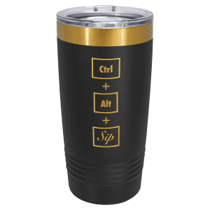 Custom Engraved Polar Camel 20 oz. Bright Gold ION-Plated Ringneck Tumbler