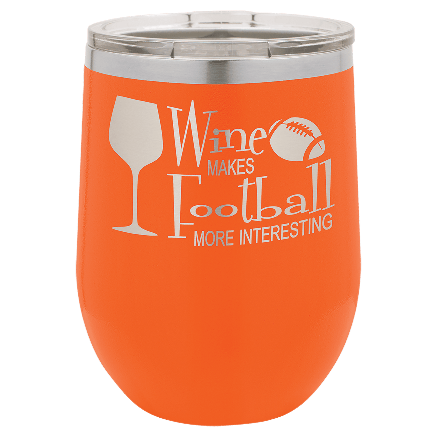 Custom Engraved Polar Camel 12 oz. Stemless Wine Tumbler with Standard Lid