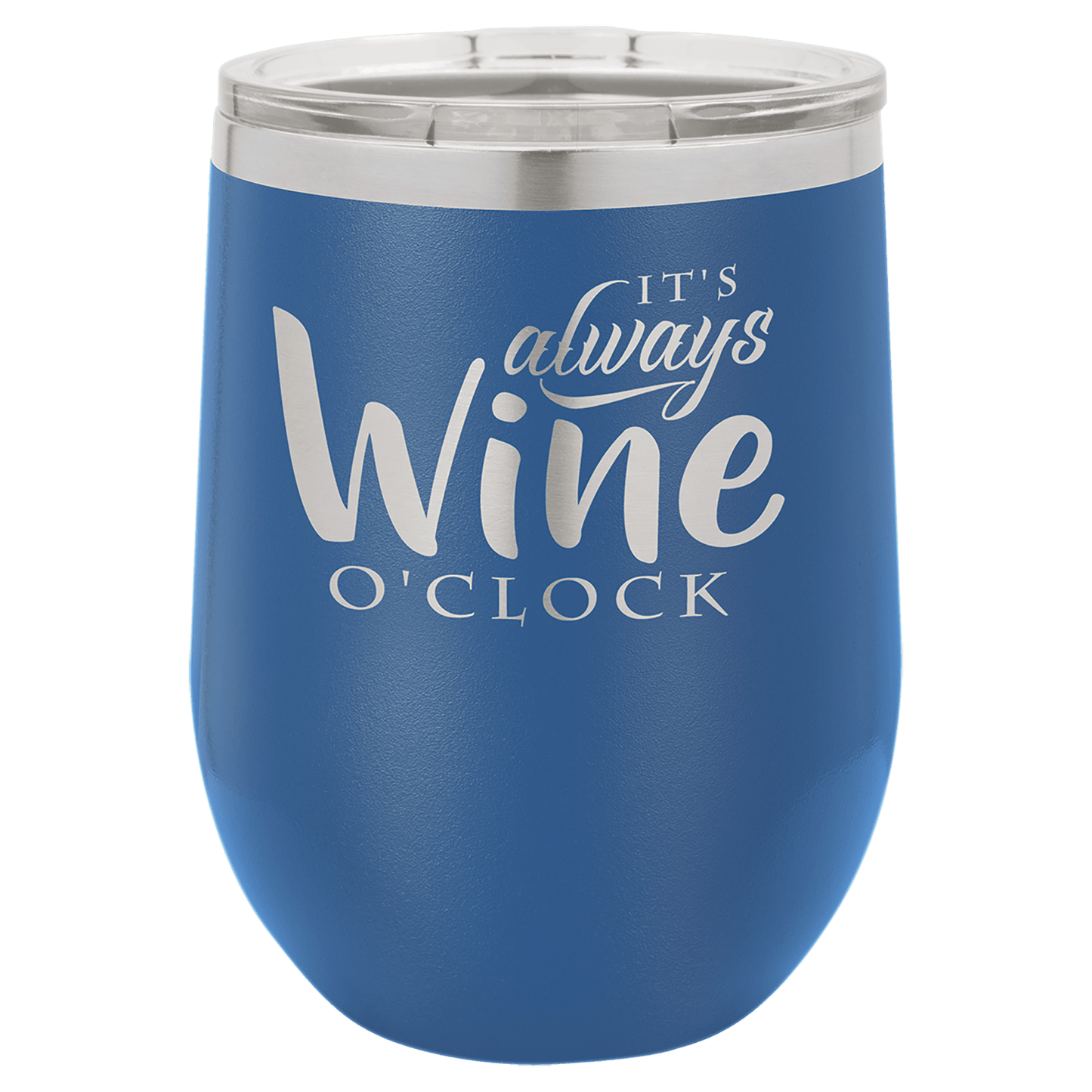 Custom Engraved Polar Camel 12 oz. Stemless Wine Tumbler with Standard Lid