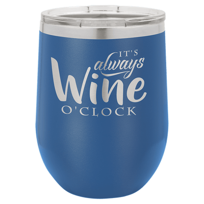 Custom Engraved Polar Camel 12 oz. Stemless Wine Tumbler with Standard Lid