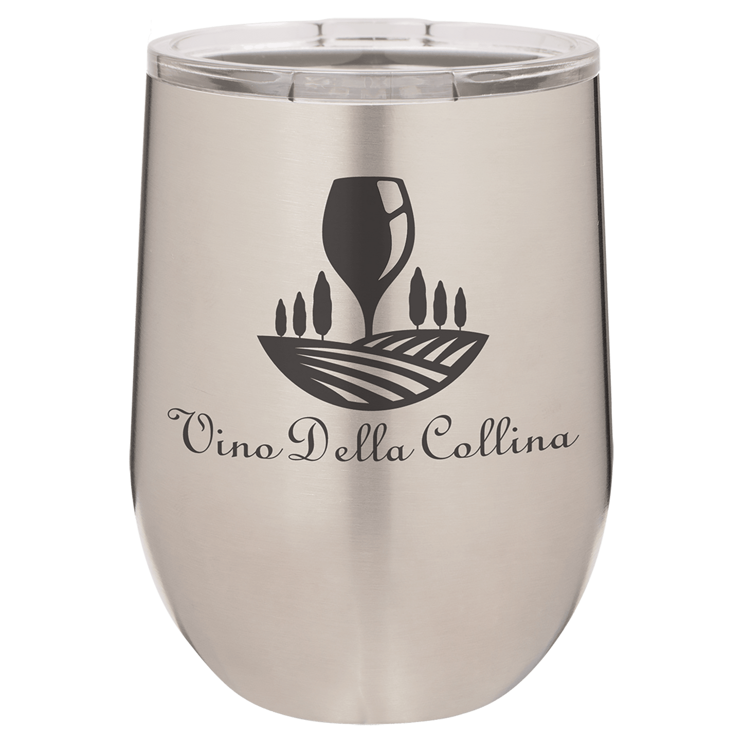 Custom Engraved Polar Camel 12 oz. Stemless Wine Tumbler with Standard Lid