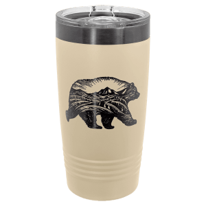 Custom Engraved 20oz Polar Camel Ringneck Tumbler Ghost Black ION-Plated